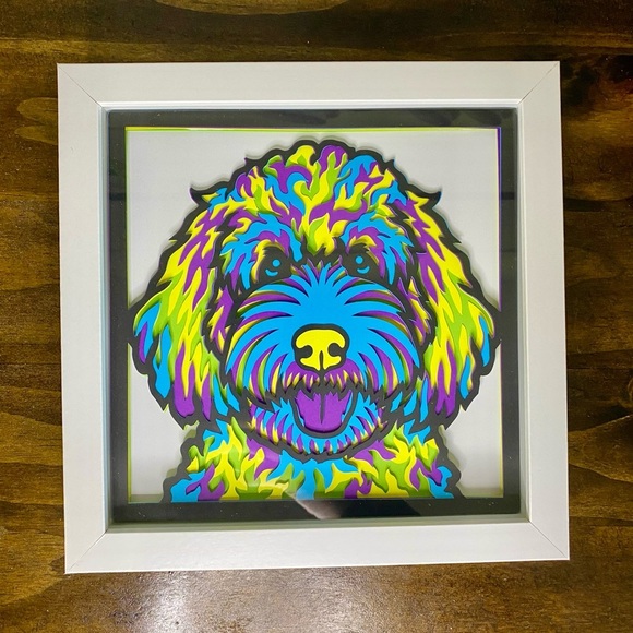 3D Labradoodle Multicolor Shadowbox - Picture 6 of 9